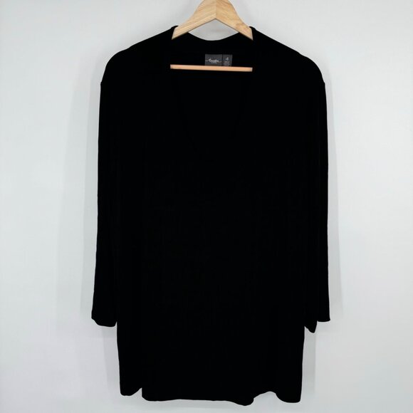 Chicos 4 Travelers classic Black V-Neck 3/4 Sleeve top shirt womens plus Size 2x - Picture 7 of 13